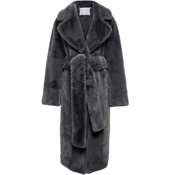 🩷VALENTINE’S DAY SPECIAL🩷 Proenza Schouler White Label Belted Faux Fur Coat - Picture 2 of 14